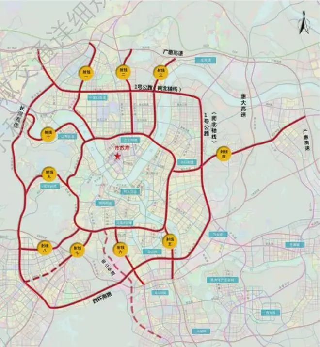 惠州四环路最新规划图